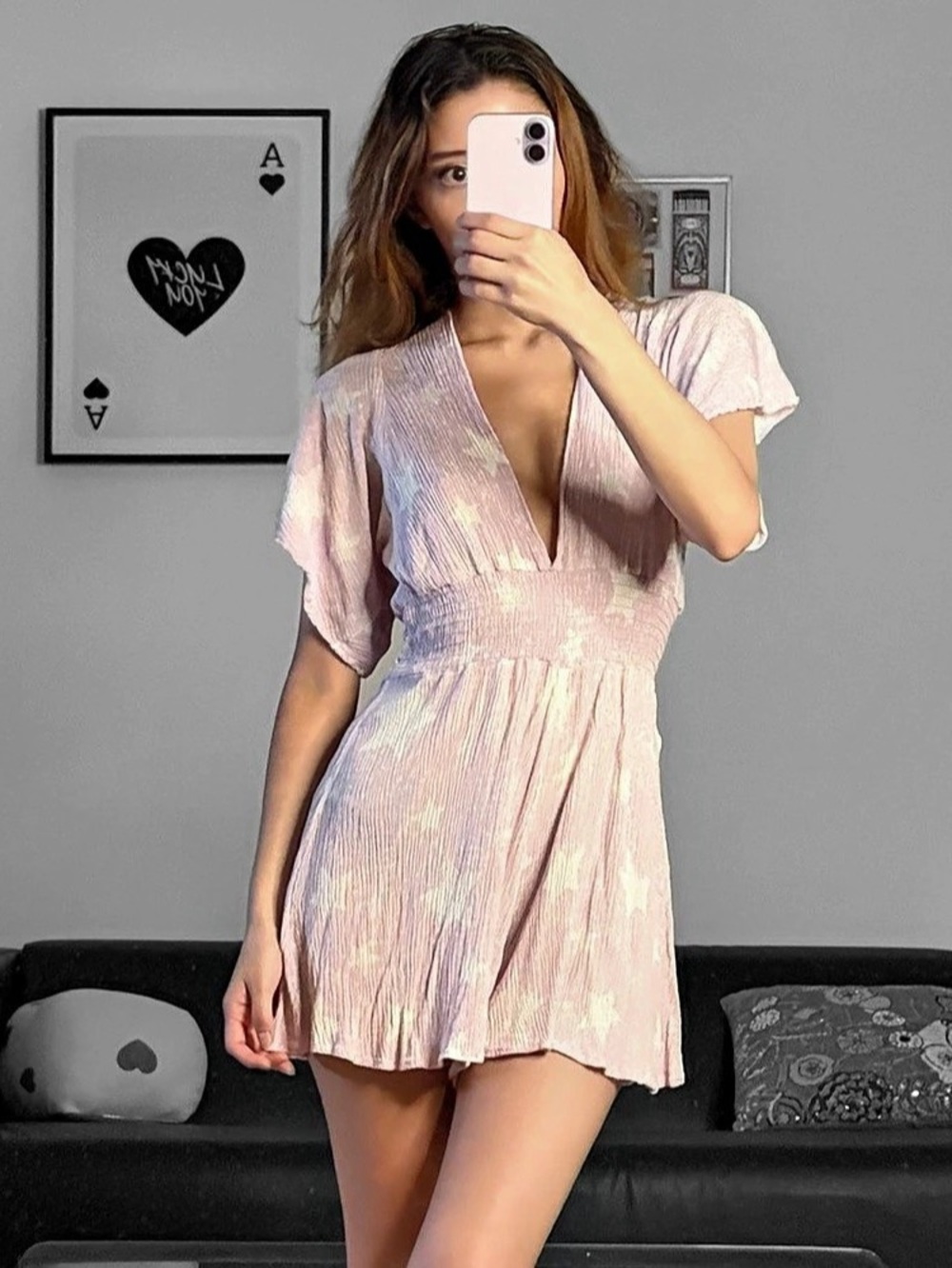 final touch star print romper